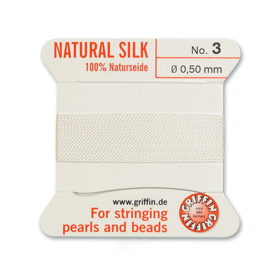 Silk Cord w/ Needle - 3 White