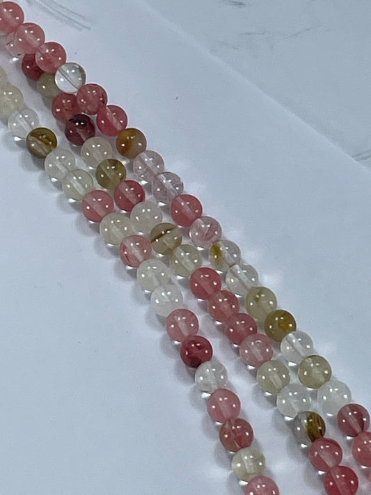 Cherry ' Quartz '  6mm, 16" Strand