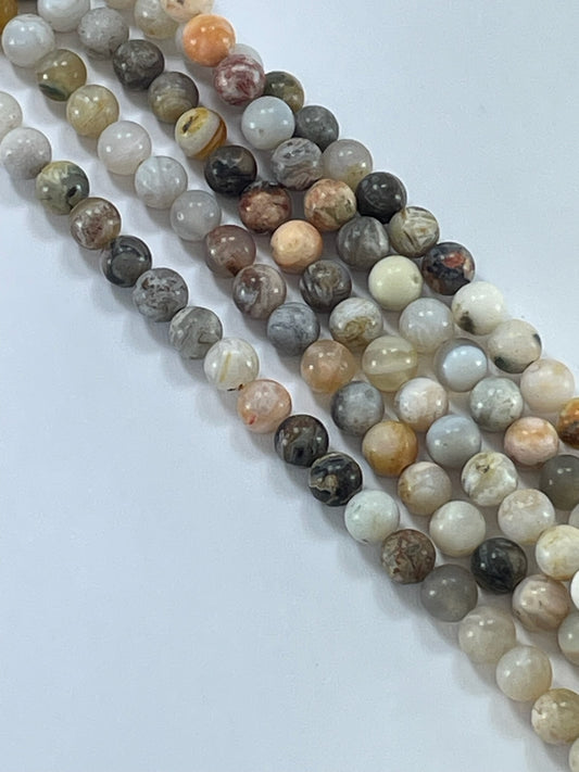 Bamboo Agate Matte, 6mm, 16" Strand