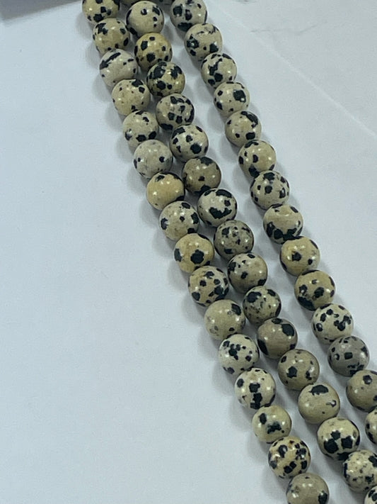 Dalmation Jasper 8mm, 16" Strand
