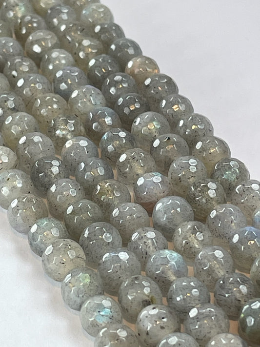 Blue Labradorite Faceted, 6mm, 16" Strand