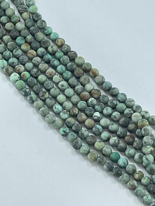 African Turquoise Matte 4mm, 16" Strand