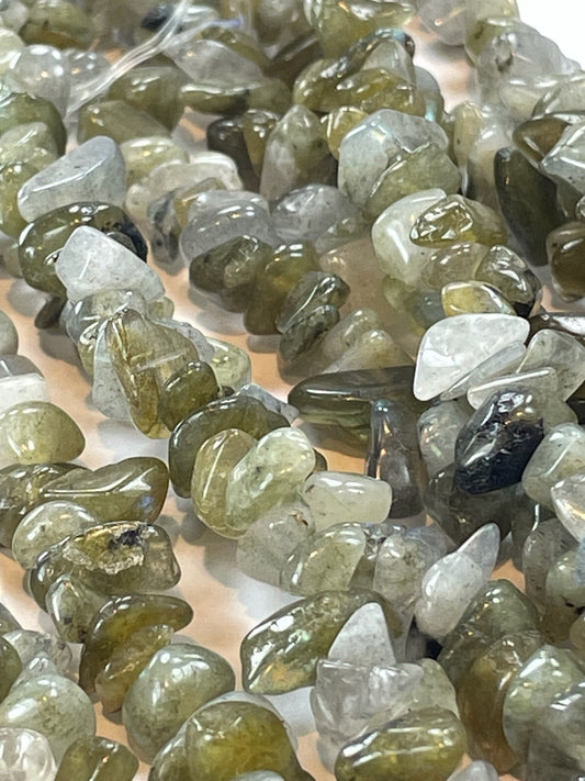 Labradorite Chips, 4-8mm, 32" Strand