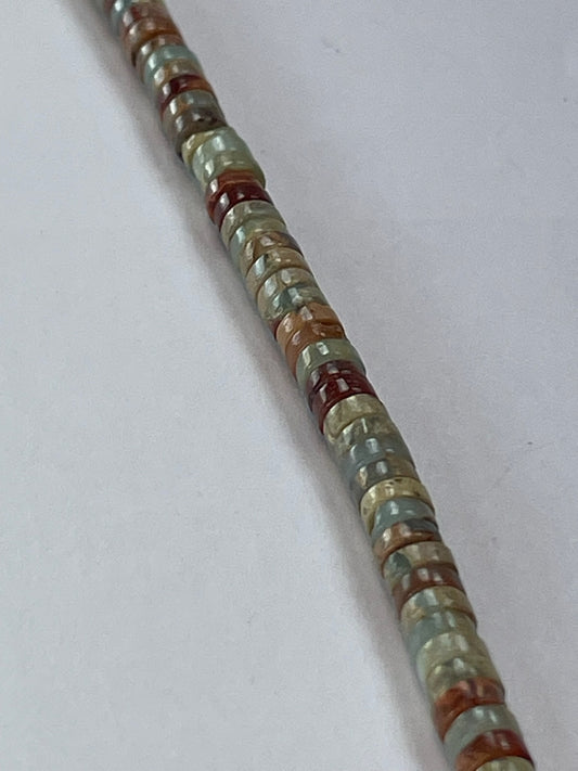 Snakeskin Jasper Heishi, 2x4mm, 16" Strand
