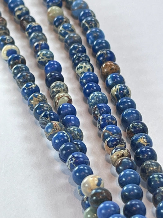Impression Jasper Lapis, 4mm, 16" Strand