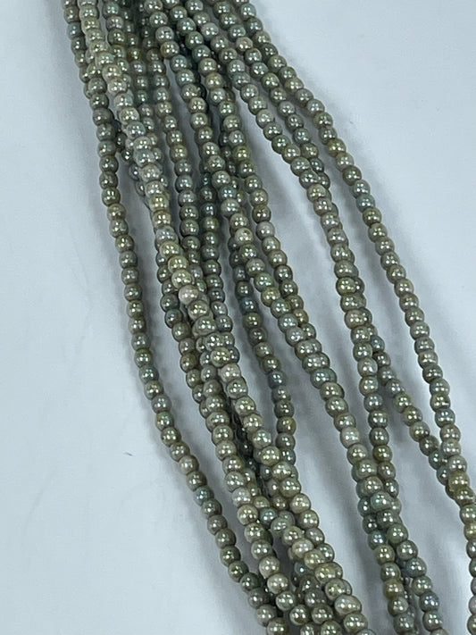 Czech White Blue Luster 3mm