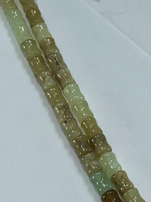 Colorful Jade Bamboo Shape, 8x10mm, 16" Strand