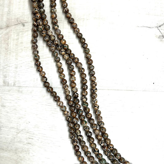 Tibetan Agate Green Swirl, 8mm, 16" Strand