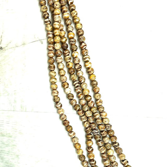 Tibetan Agate Brown Swirl 8mm, 16" Strand