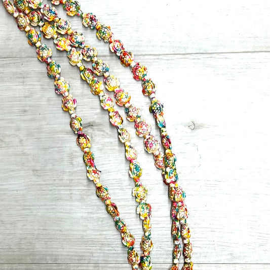 Multi Mag 'Turq' Turtles, 13x17mm, 16" Strand