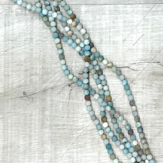 Brown Amazonite Matte 6mm, 16" Strand