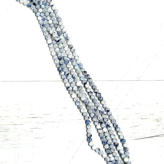 Dumortierite in Quartz 6mm, 16" Strand