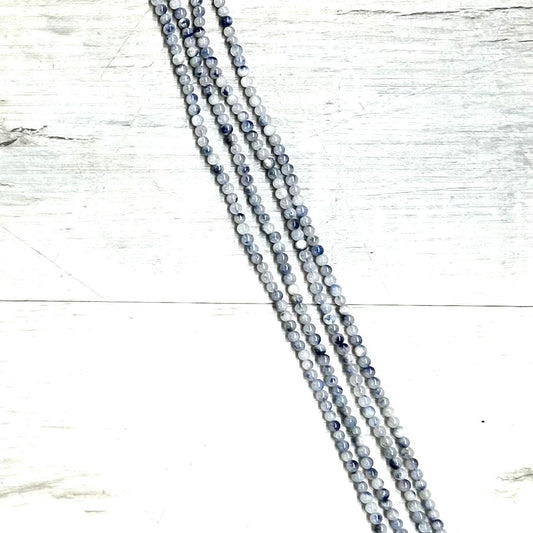 Dumortierite in Quartz 4mm, 16" Strand