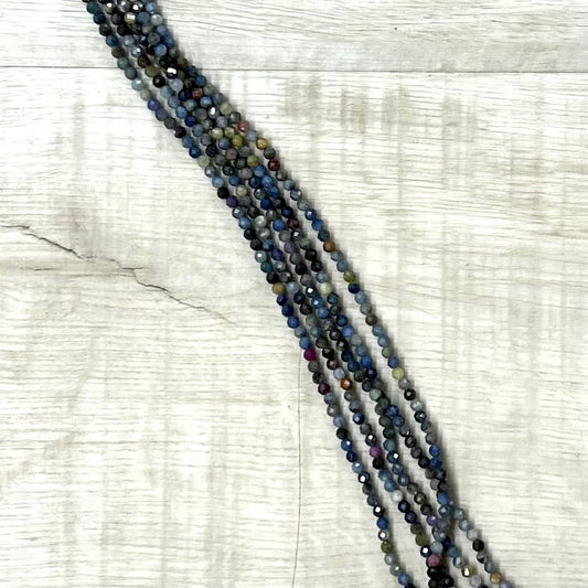 Micro Facet Natural Sapphire 4mm, 16" Strand