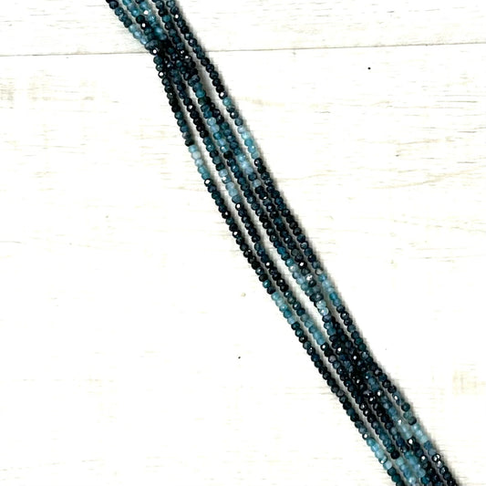 Micro Facet Blue Tourmaline 4mm, 16" Strand