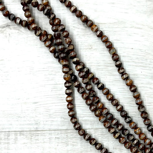 Tibetan Brown Dzi Agate 8mm, 16" Strand