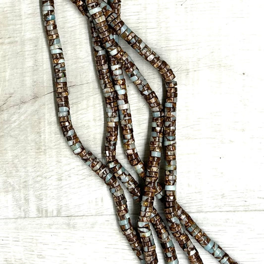 Copper Amazonite, 8mm Heishi, 16" Strand