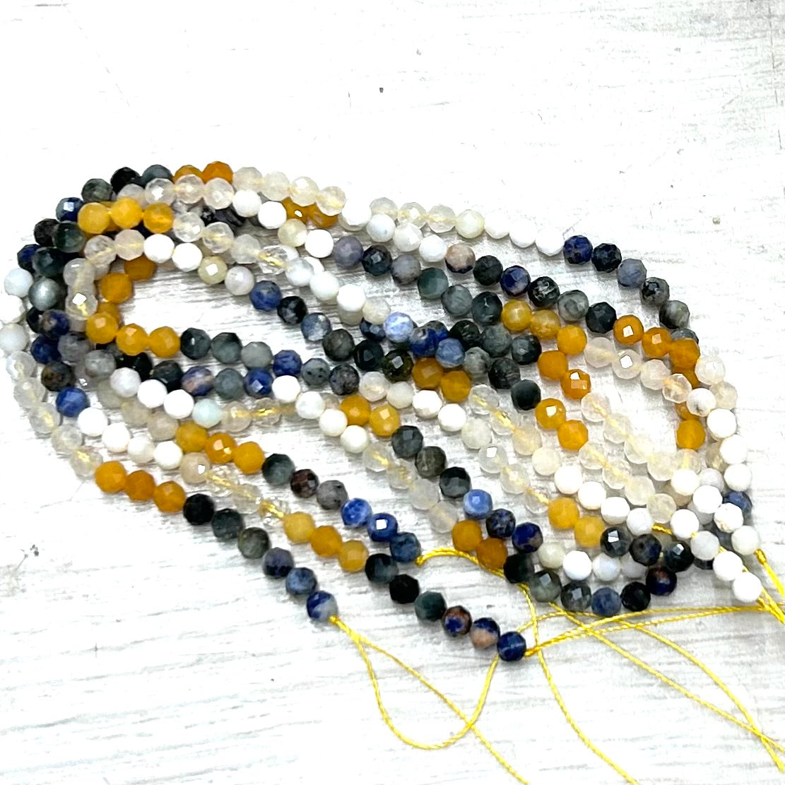 Mixed Micro Facet Gem 4mm, 16" Strand