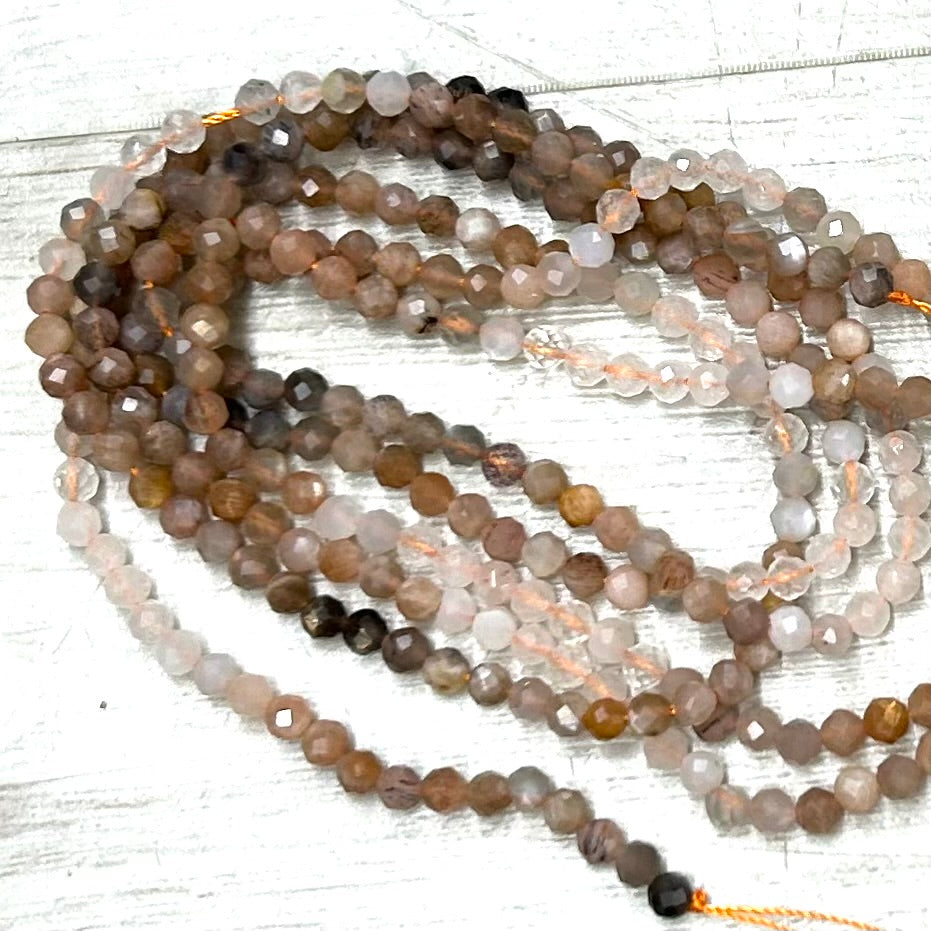 Mixed Micro Facet Gem 4mm, 16" Strand