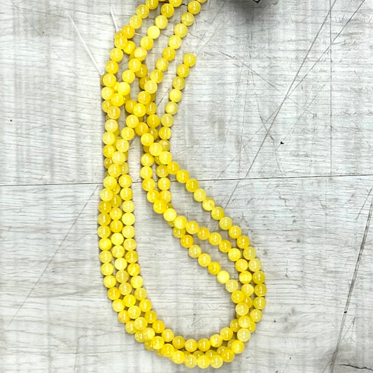 Mashan Jade - Yellow  6mm, 16" Strand