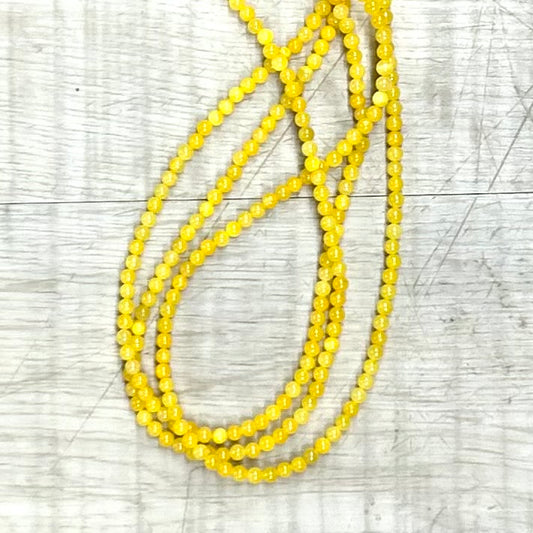 Mashan Jade - Yellow  4mm, 16" Strand