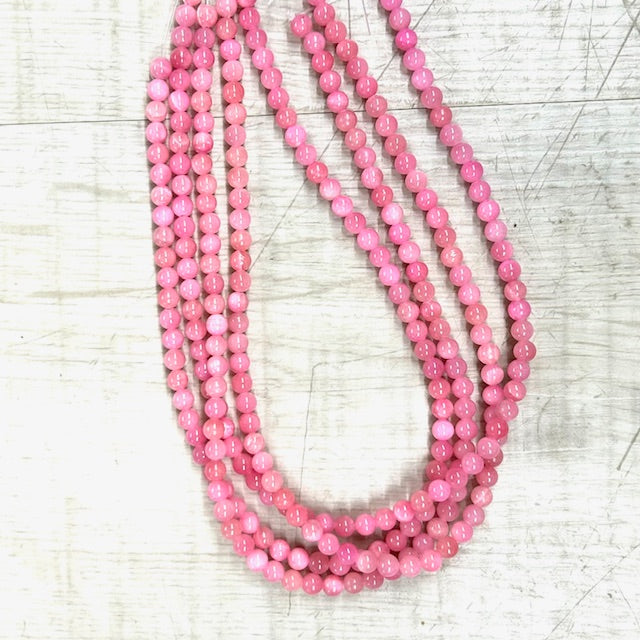 Mashan Jade - PInk, 6mm, 16" Strand