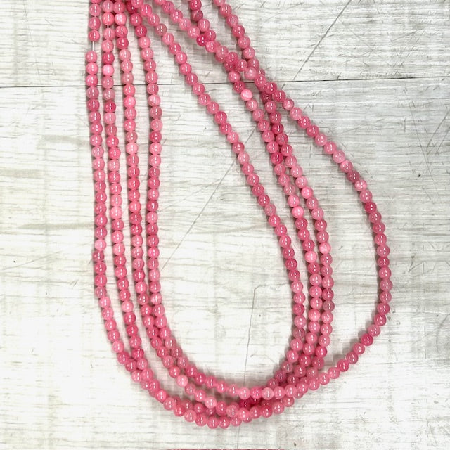 Mashan Jade - PInk, 4mm, 16" Strand