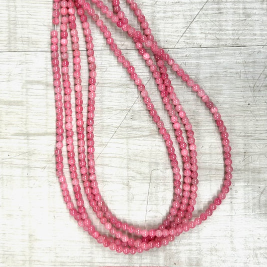 Mashan Jade - PInk, 4mm, 16" Strand