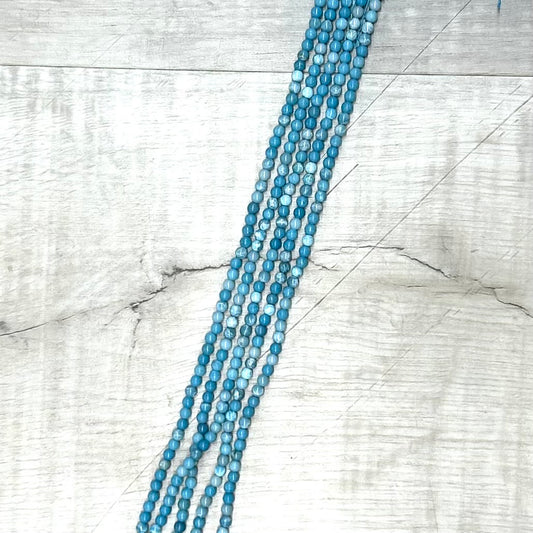 Enhanced Larimar, 4mm, 16" Strand