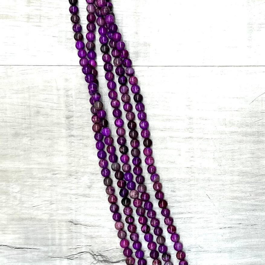 Sugilite Color Peace Stone, 6mm, 16" Strand