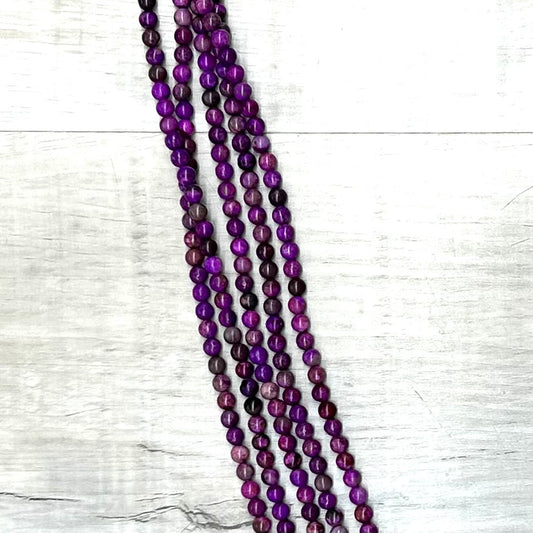 Sugilite Color Peace Stone, 6mm, 16" Strand