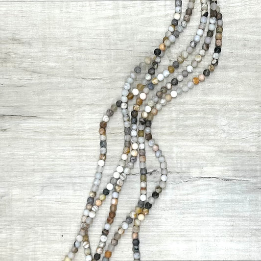 Matte Bamboo Leaf Jasper 4mm, 16" Strand