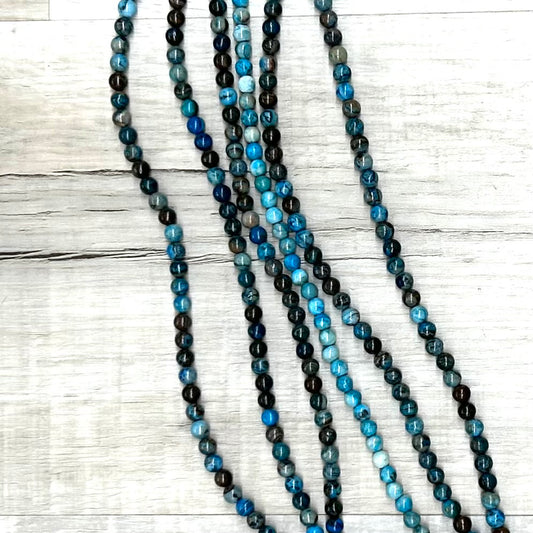 Blue Crazy Lace, 6mm, 16" Strand