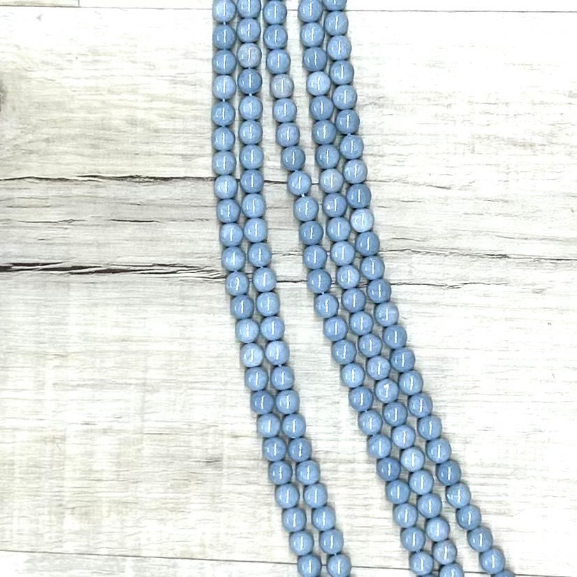 A Grade Angelite 8mm, 16" Strand