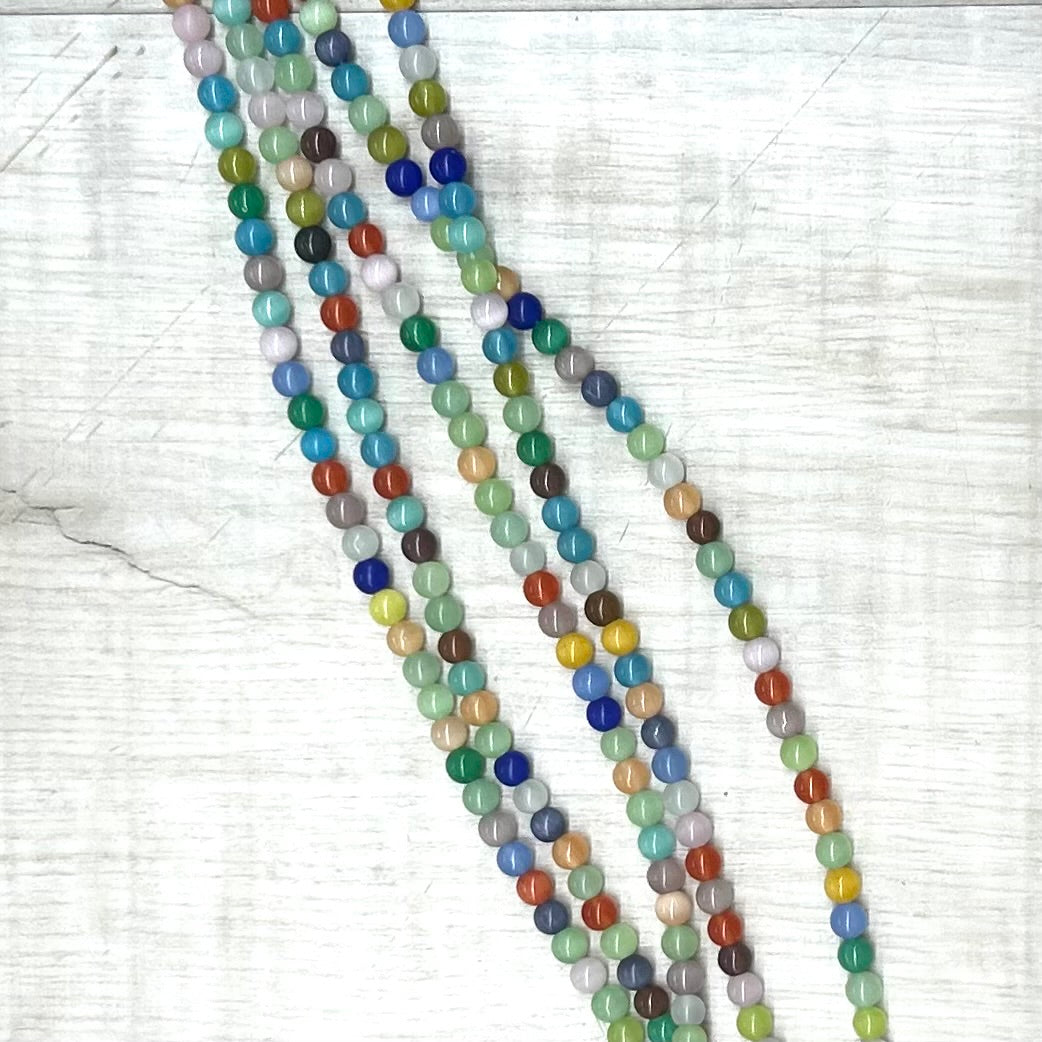Mixed Cat's Eye 6mm 16" Strand