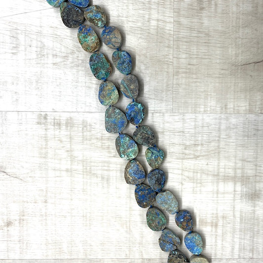 Azurite Malachite 20-30mm Freeform Oval, 16"