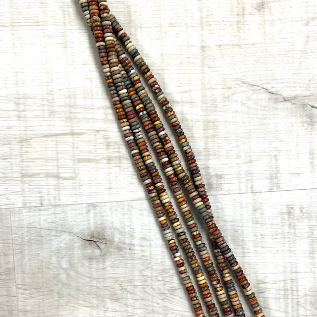 Red Creek Jasper Heishi 6x3mm, 16" Strand
