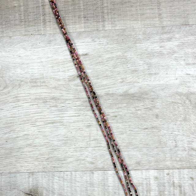 Tourmaline Faceted 2mm, 16" Strand