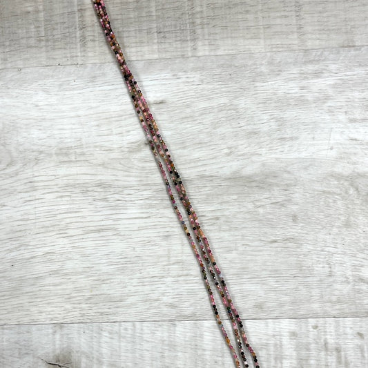 Tourmaline Faceted 2mm, 16" Strand