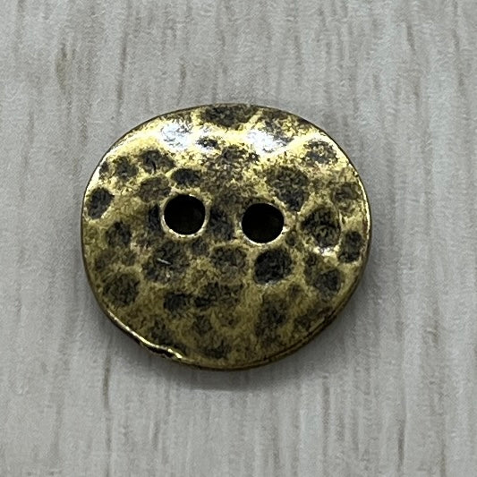 AB Hammered 2-Hole Button, 20mm
