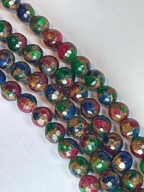 Rainbow Stone Faceted, 10mm, 16" Strand
