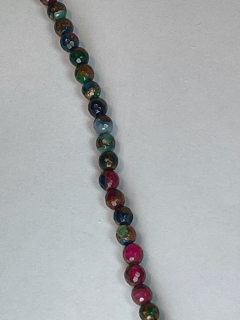Rainbow Stone Faceted, 6mm, 16" Strand