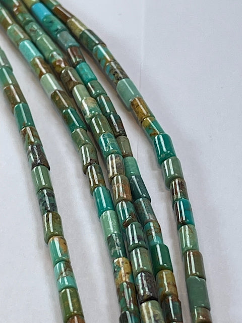 Natural Turquoise Tubes, 3x6mm, 16" Strand