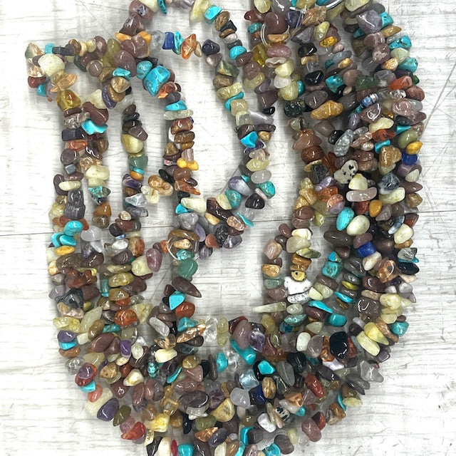 Mixed Gem Chip Beads, 5-8mm, 32" Strand