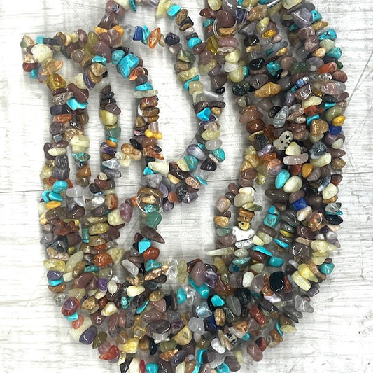 Mixed Gem Chip Beads, 5-8mm, 32" Strand