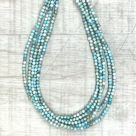 A Grade Lt Blue Imperial Jasper 4mm, 16" Strand