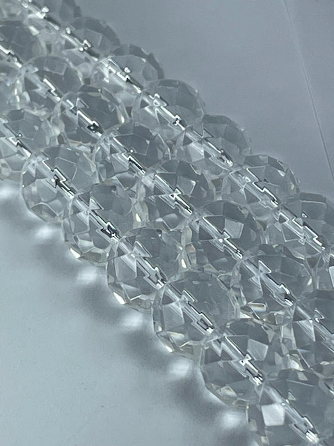Crystal Quartz Faceted, 10mm, 16" Strand