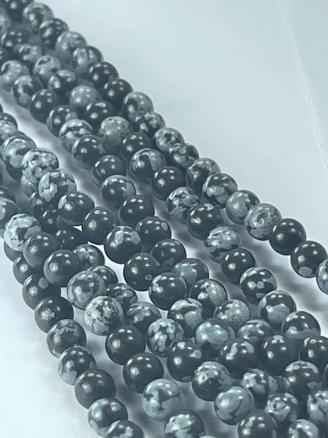 Snowflake Obsidian, 4mm, 16" Strand