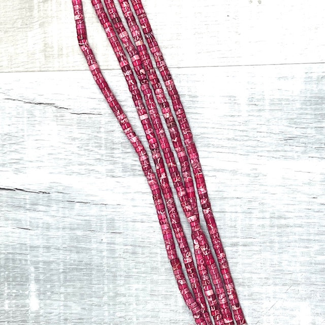 Red Imp Jasper Heishi 6x3mm, 16" Strand