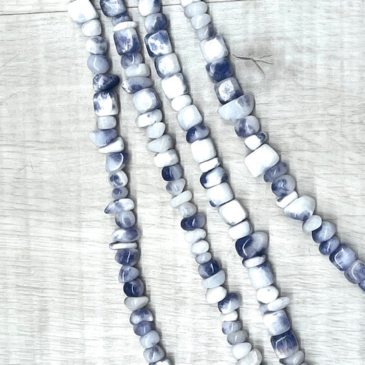Mashan Jade Nuggets - Purple, 5-8mm, 32" Strand